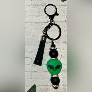 Alien Keychain with Black Tassel